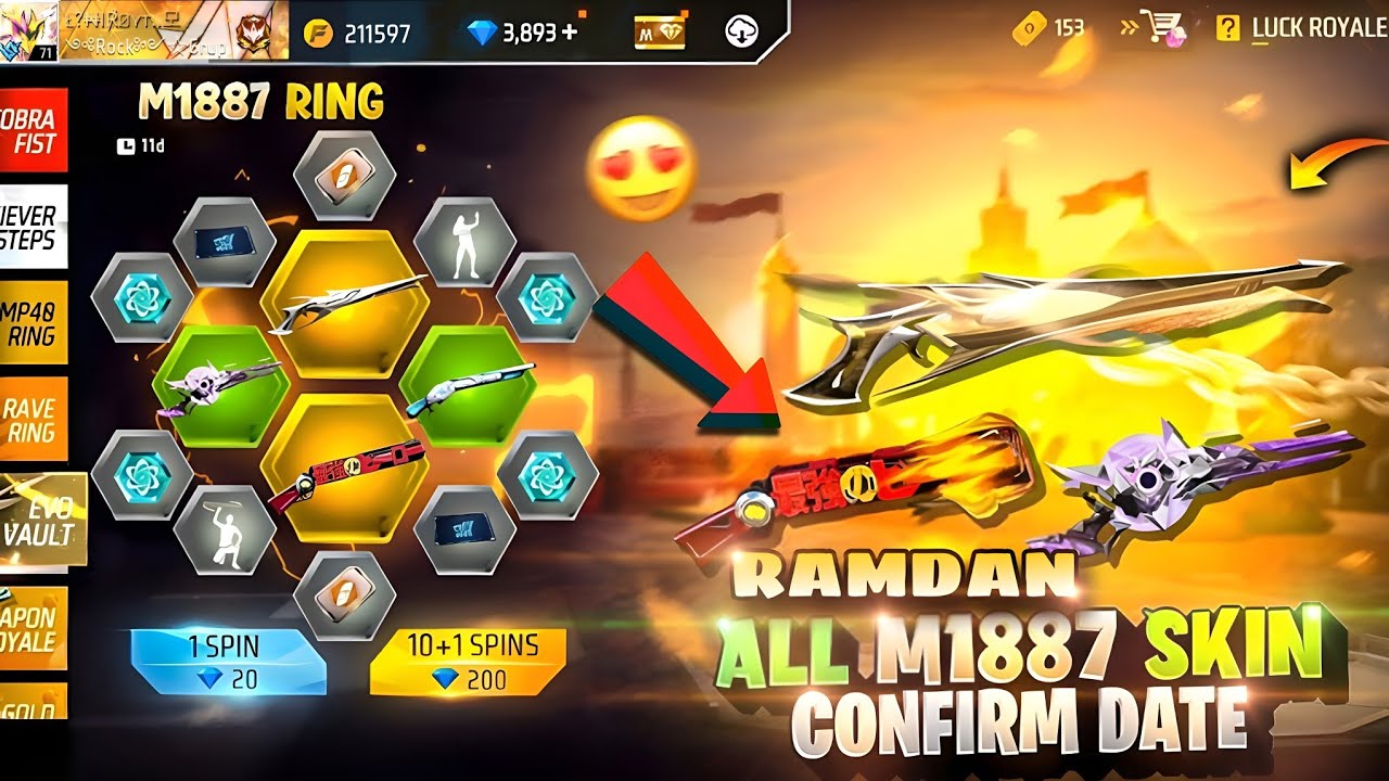 RAMADAN SPECIAL EVENTS 📢 |RAMADAN  NEW M1887 SKIN |FF NEW EVENTS |NEW RAMADAN EVENT FREE FIRE |