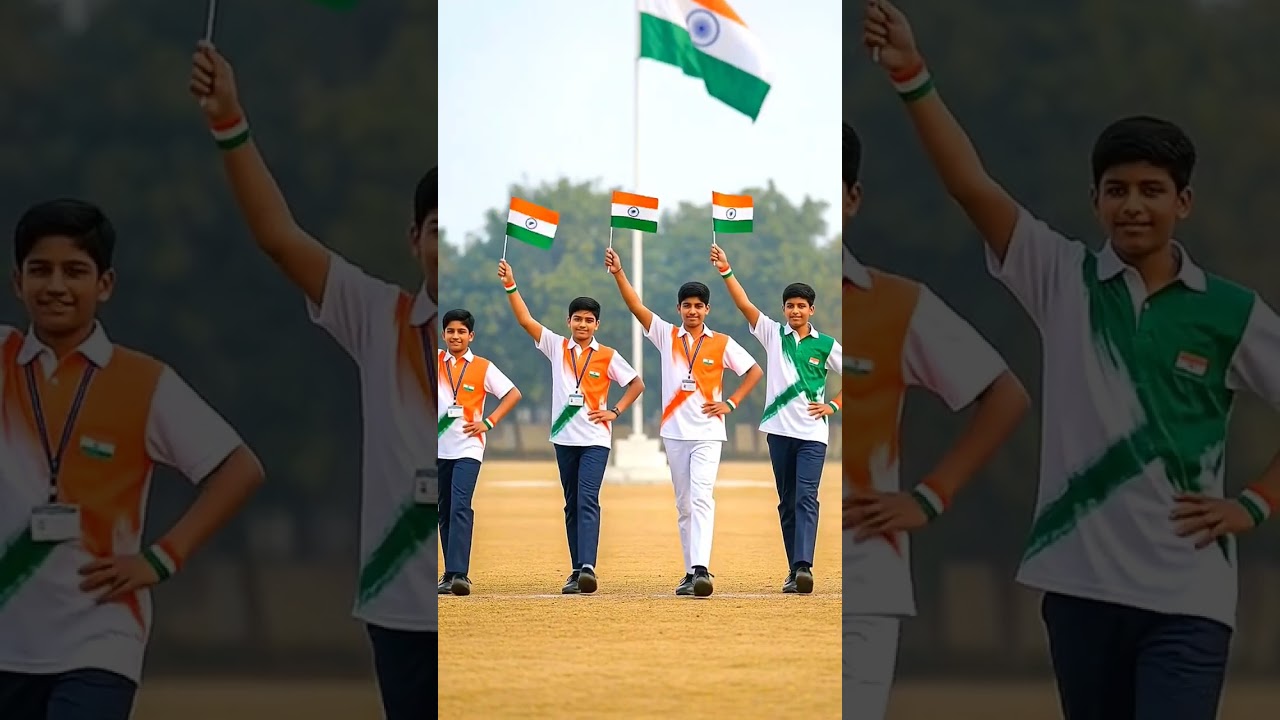 15 AUGUST 🇮🇳 School Independence Day ❤️💚🤍 #shorts