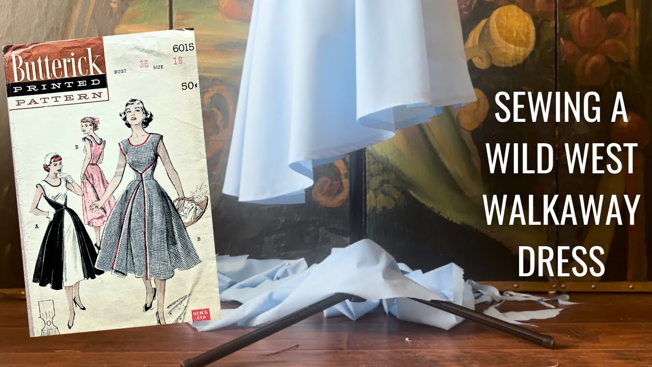 How to Sew The Walkaway Dress (1950s Vintage Dress Pattern Butterick 6015) #asmr