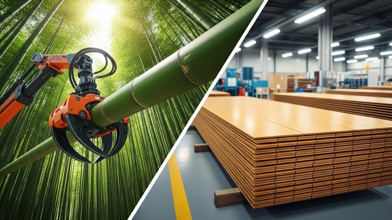 Amazing Bamboo Farming Techniques 🎋 Modern Harvest Machine & High-Tech Factory Process00