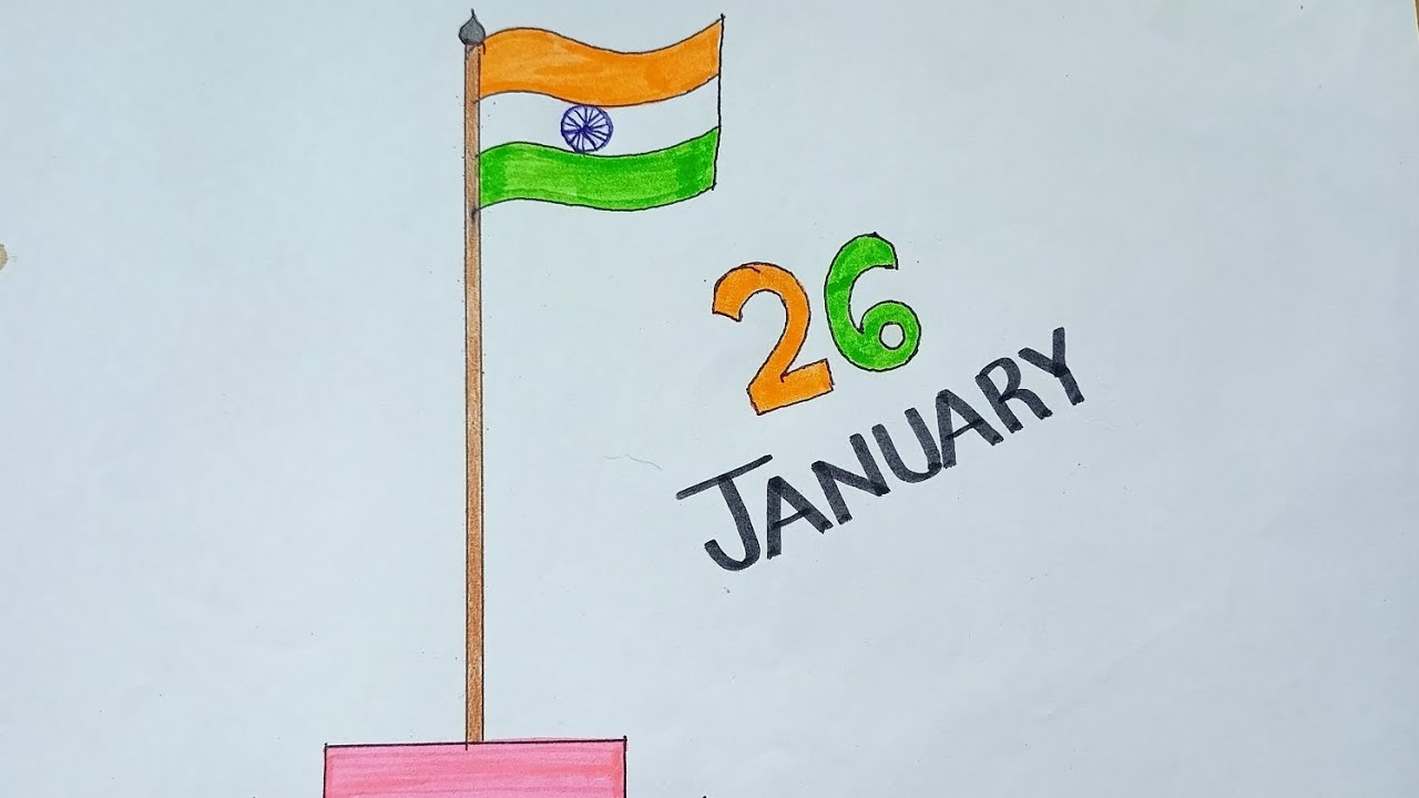 Easy Republic Day Drawing For Beginners / India flag drawing 