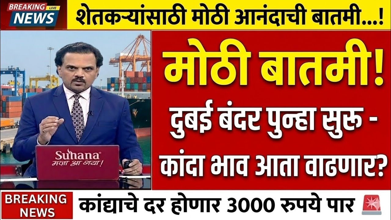 अखेर दुबई कांदा निर्यात सुरू दर 3000 रु|kanda bajar bhav today|कांदा बाजार भाव आजचे|kanda bhav today