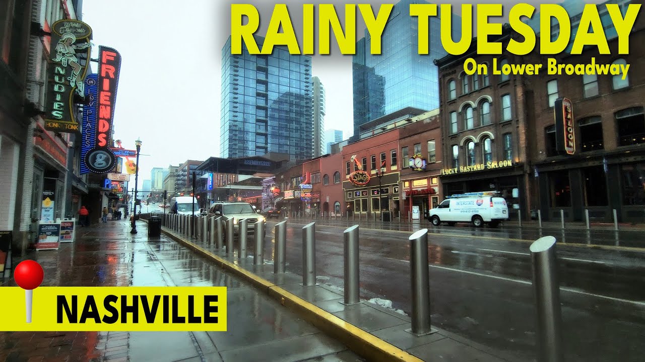 Rainy Tuesday on Lower Broadway • Nashville Afternoon Walk