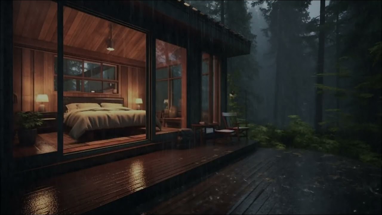 Heavy Night Rain Ambience - Sleep Fast, Study Better, Relax