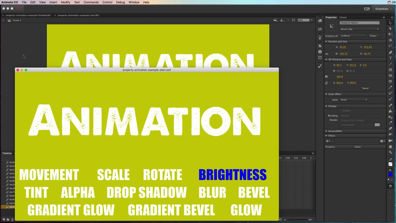 Animate CC Property Animations
