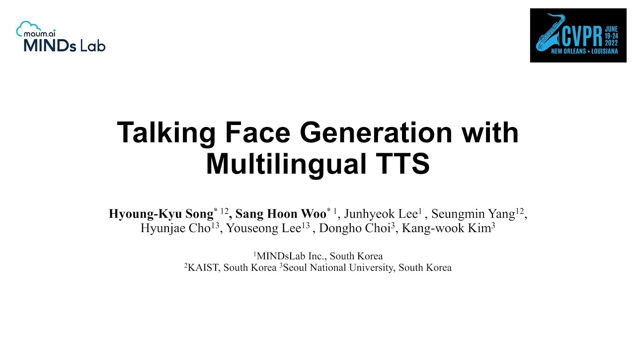 [CVPR 2022 Demo] Talking Face Generation with Multilingual TTS