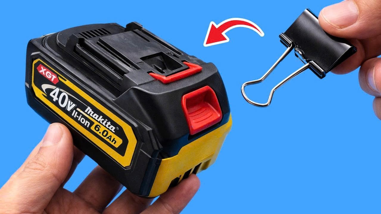 🔋Never Buy Drill Batteries Again! Use a Binder Clip and Watch What Happens!