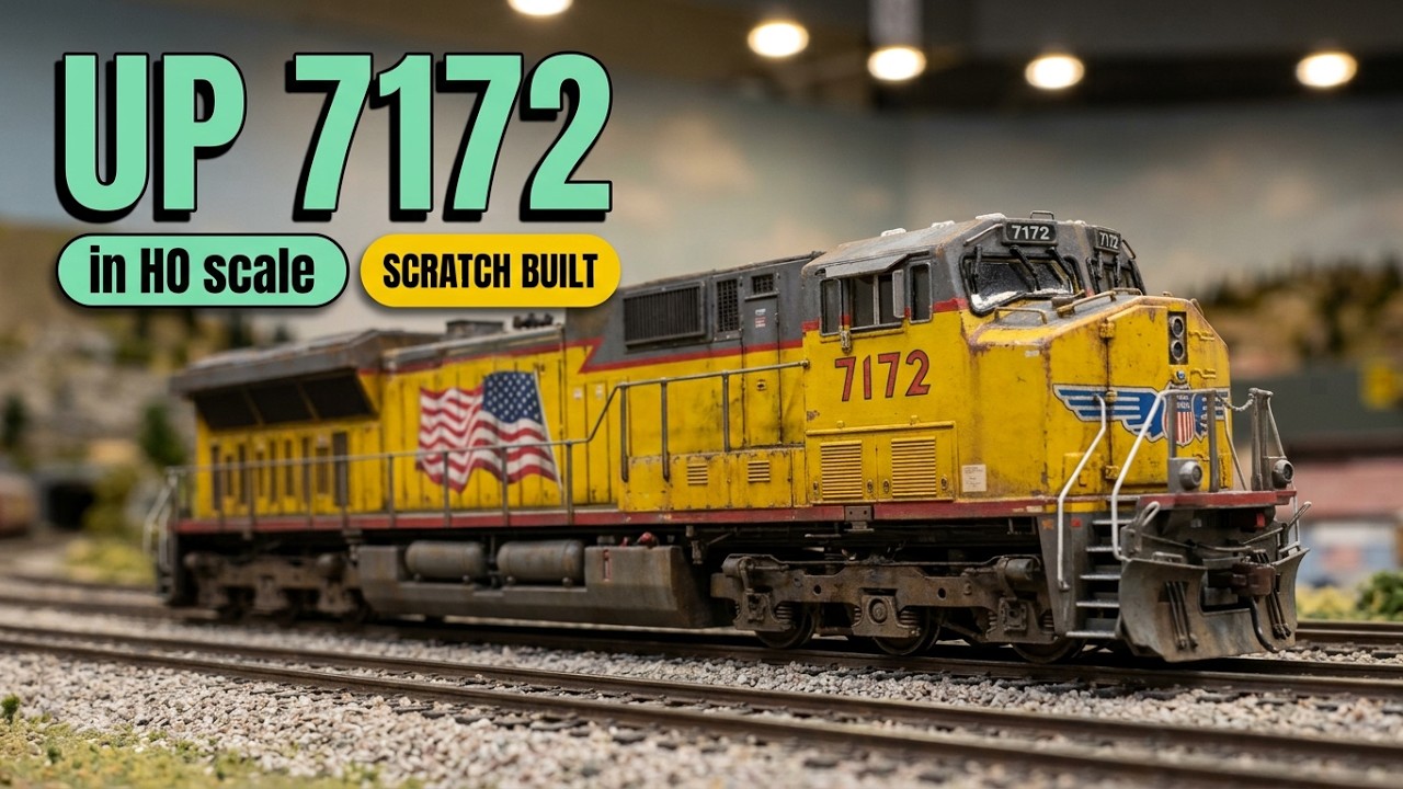 Handmade train locomotive Custom Union Pacific 7172 SD90/43MAC in a very rusty condition.