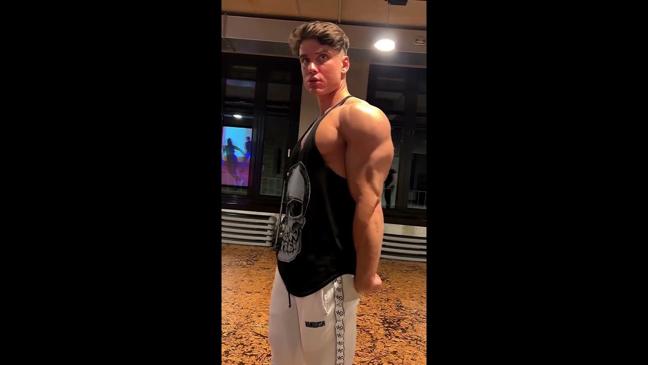Muscular man in the internet