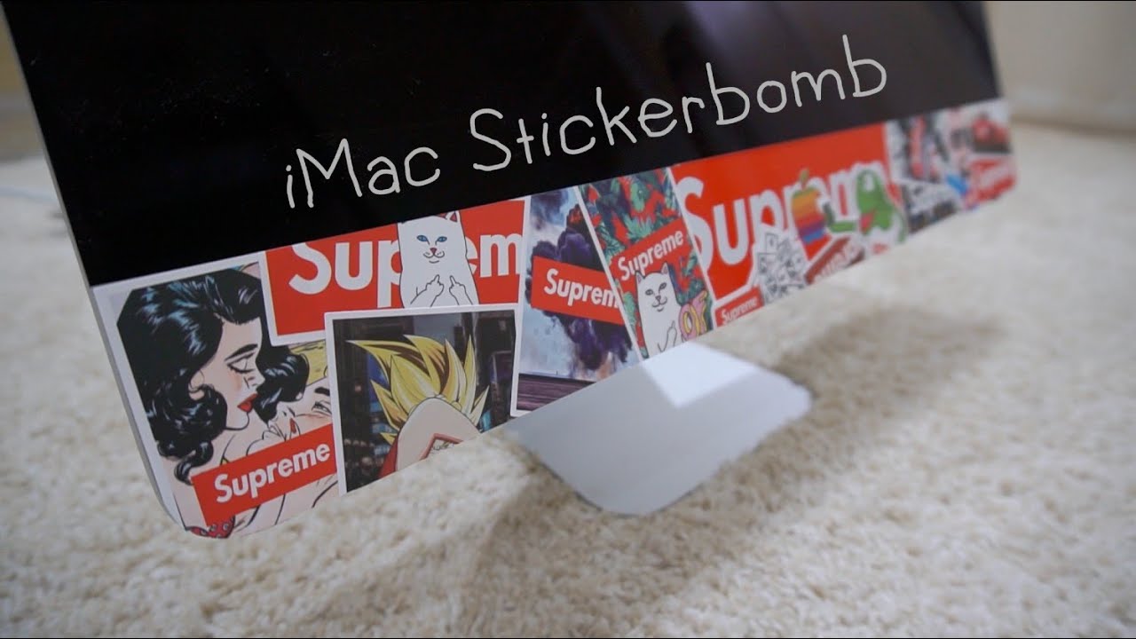 iMac Stickerbomb using only SUPREME Stickers