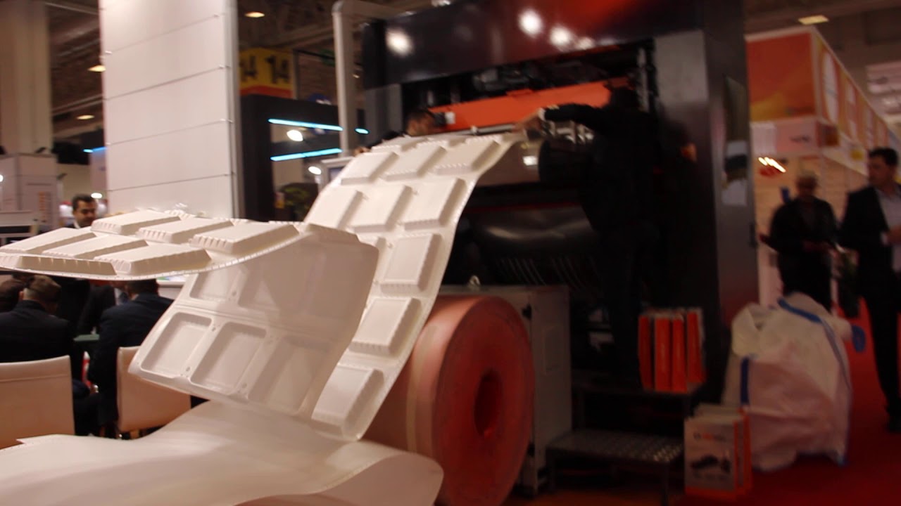 Erkur Makine ER130 Trim Press thermoforming machine at Plast Eurasia 2019,Istanbul