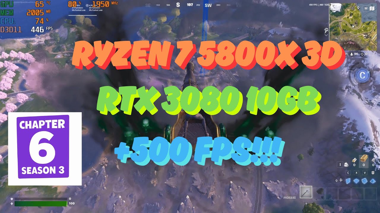 NEW FORTNITE SEASON  | RYZEN 7 5800X3D + RTX 3080 | 500+ FPS 1080p Performance Mode (Best Settings)