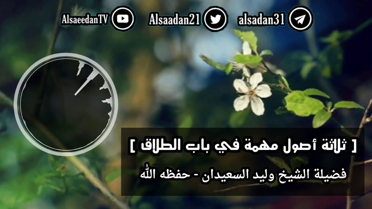 ثلاثة أصول مهمة في باب الطلاق .. | فضيلة الشيخ وليد السعيدان - حفظه الله