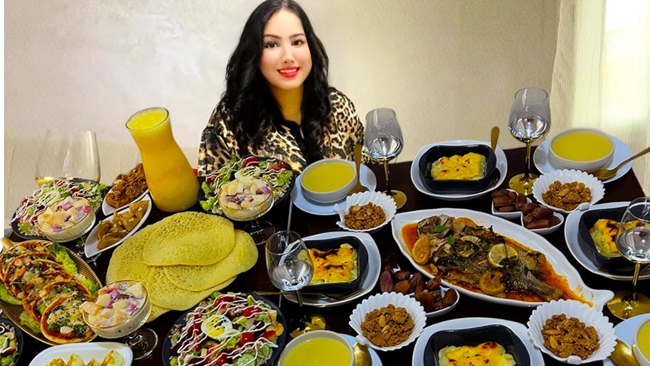 رمضان كله اقتصادي 😇مائدة فطور اقتصادية بيتزا بالخضرة سلطة منعشة وسمكة بطريقة صحي وافكار رائعة 