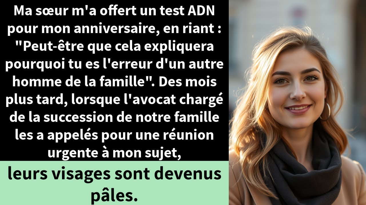 Ma sœur m'a offert un test ADN pour mon anniversaire, en riant : 