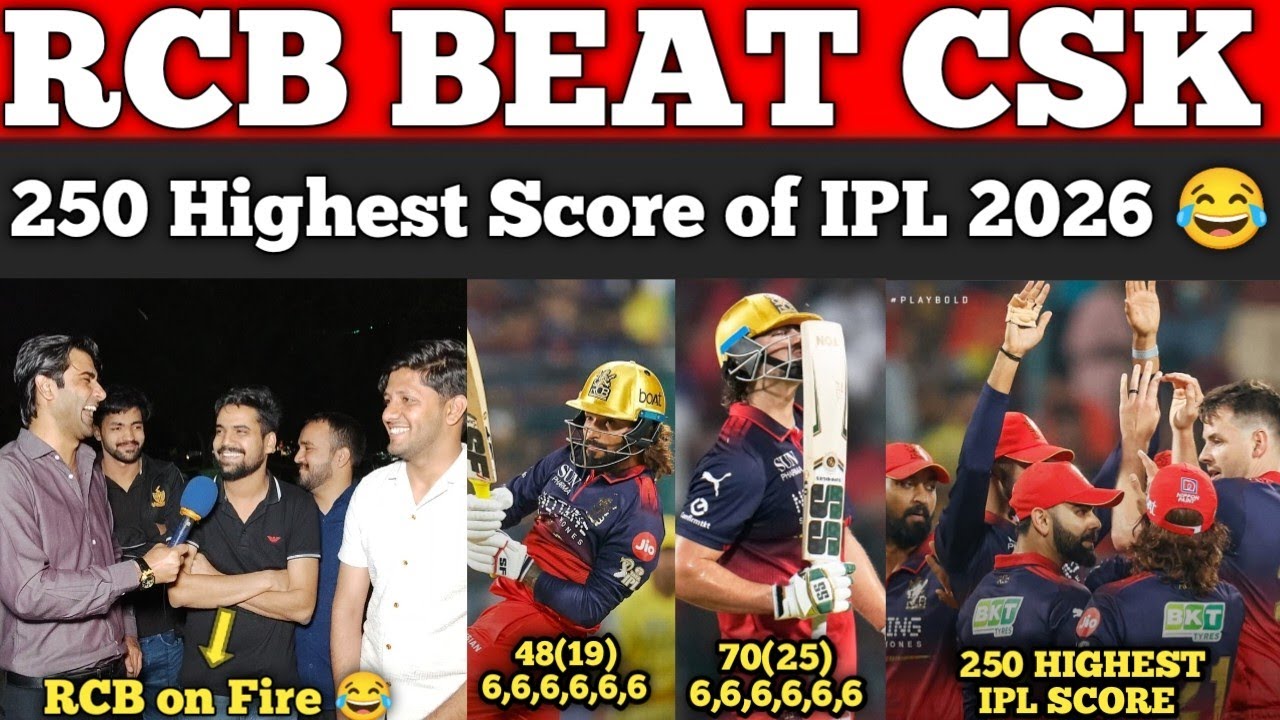 RCB 250/3 Highest Score Beat CSK in IPL 2026😍|  David or Rajat Ent sy Ent Baja | Pakistani Reaction 