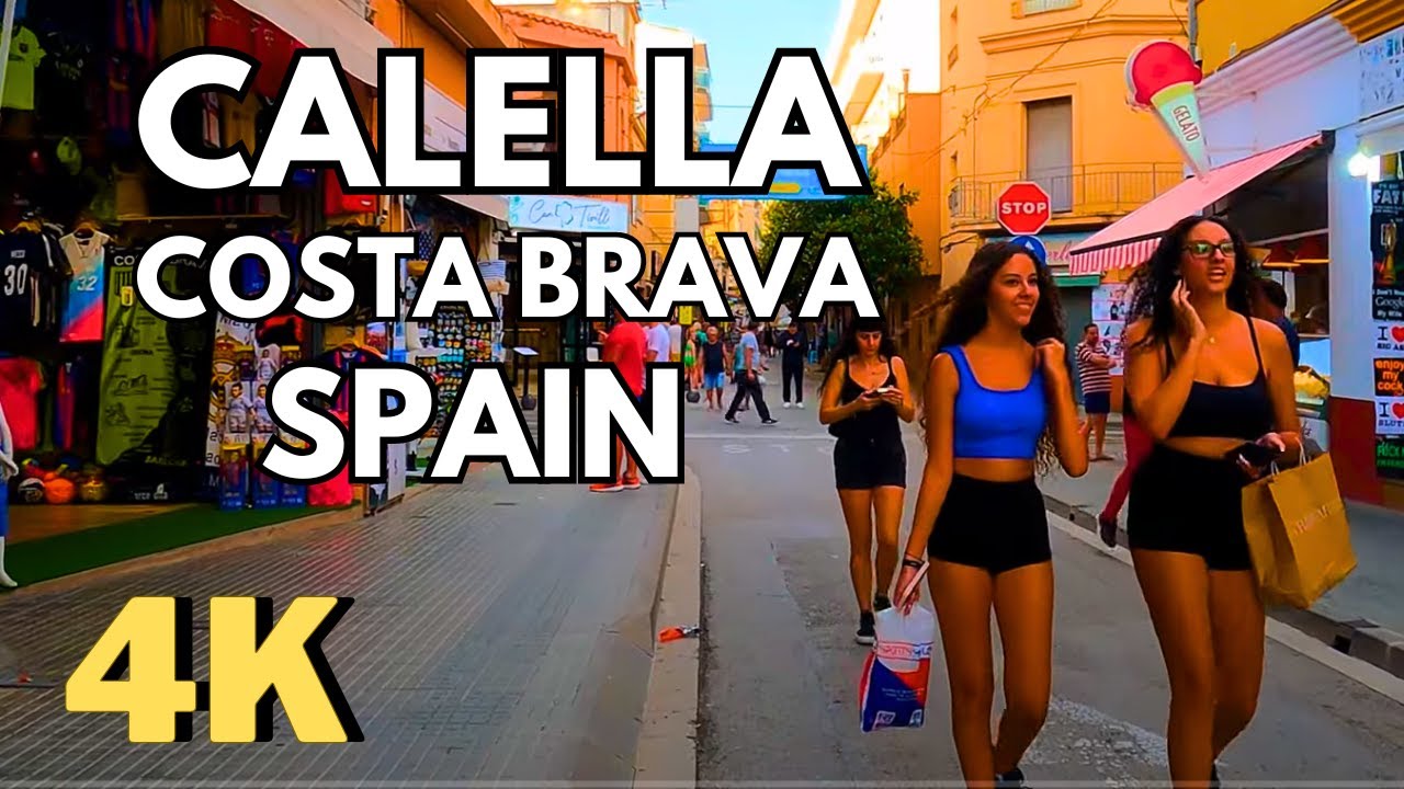 Walking in Calellla's Rambla Spain, 4K #calella #spain #costabrava #rambla