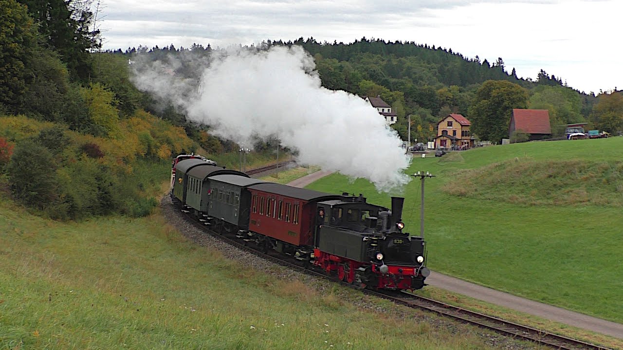 Schwäbische Alb-Bahn unterwegs mit Dampflok T3 V50 und NE81 zwischen Engstingen und Ulm