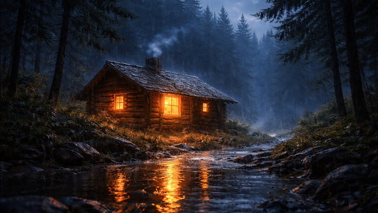 Quiet rain in the forest