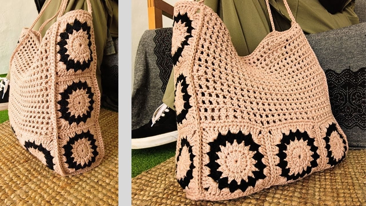 BOLSO TEJIDO A CROCHET | GANCHILLO | BOLSO GRANNY | TUTORIAL PASO A PASO