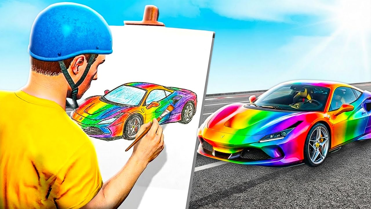 GTA 5 But Whatever ENCHANTED SUPER CAR Jeffy Draws Comes To Life!