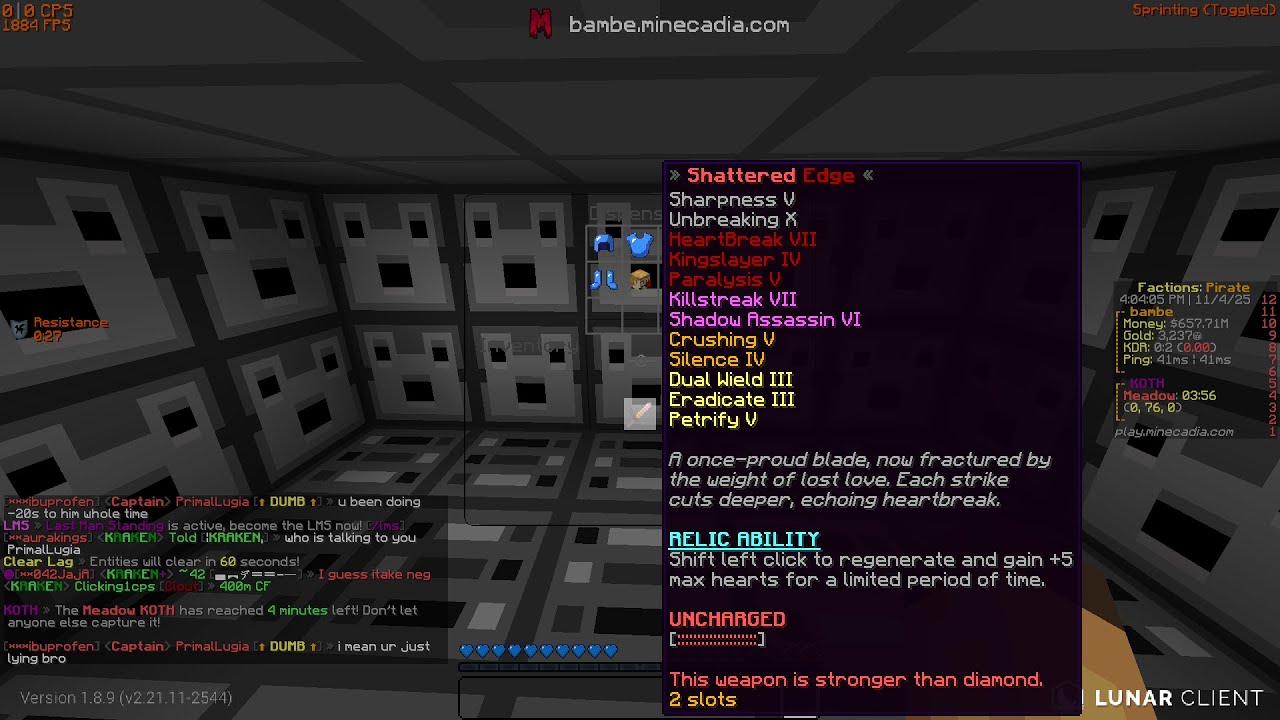 Я ВЫИГРАЛ САМЫЙ РЕДКИЙ ПРЕДМЕТ НА MINECADIA FACTIONS!