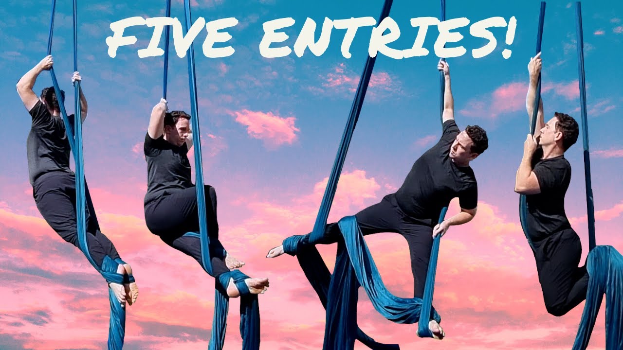 FIVE ways to Cross Back Straddle on Aerial Silks | X-Back straddle entry tutorial
