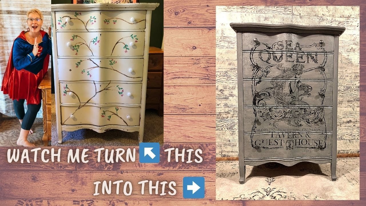 Transform a Highboy to a SeaQueen Serpentine Dresser by Autumn Peele of Island Heart Vintage
