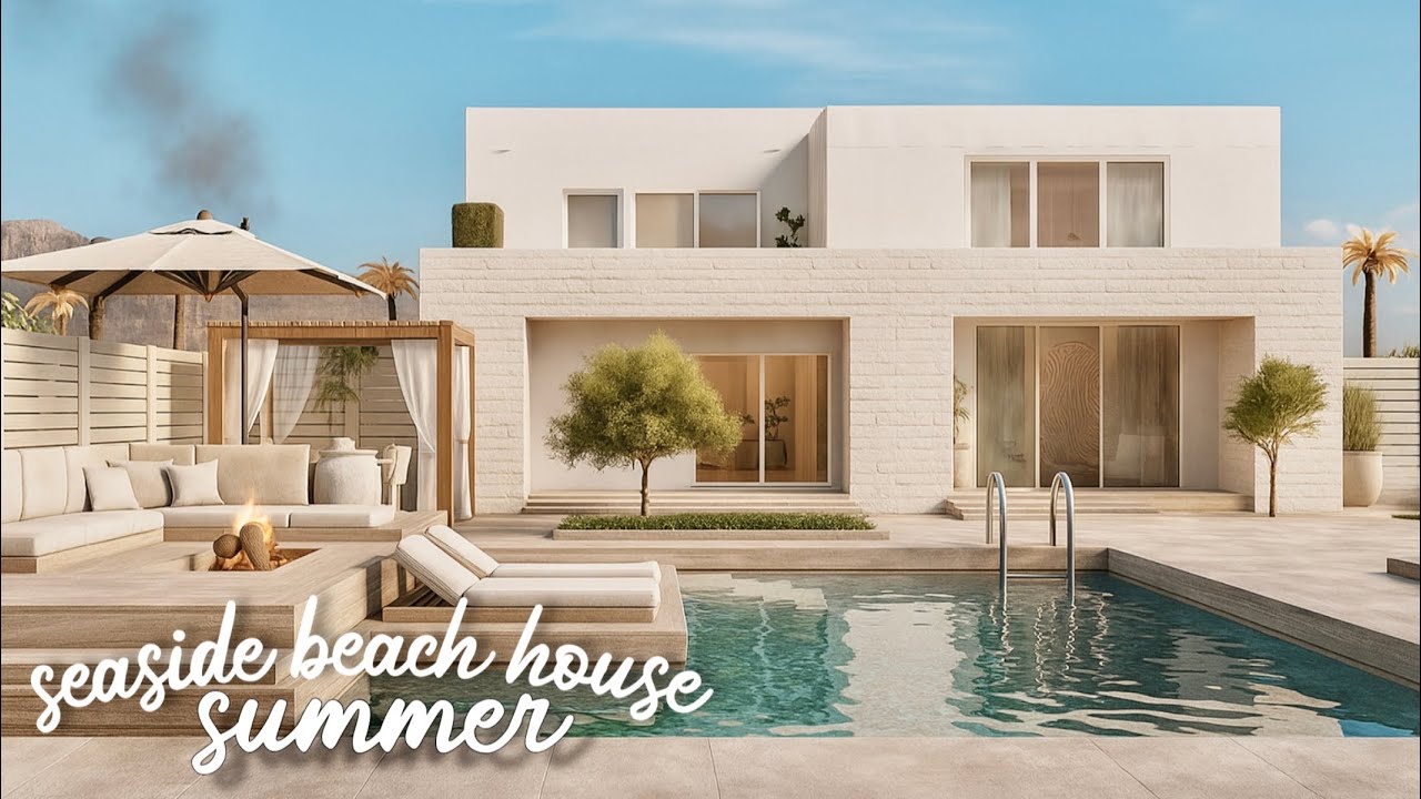 BLOXBURG New Map: Summer Seaside Beach Roleplay House ♡