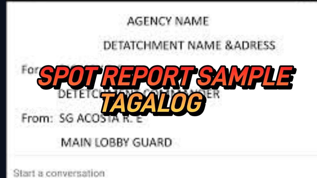 tagalog spot report sample