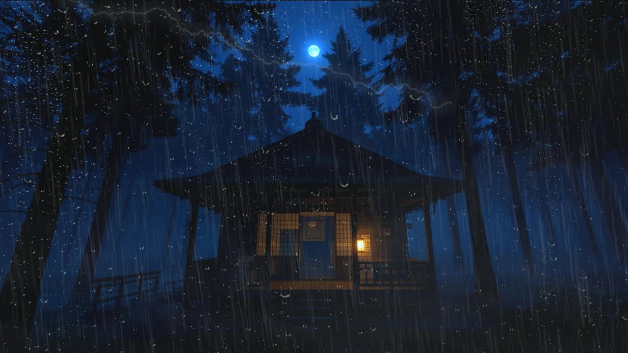 Best Rain Sound for Sleeping No Ads -1 Hour Deep SleepRain & Relaxing Night Ambience