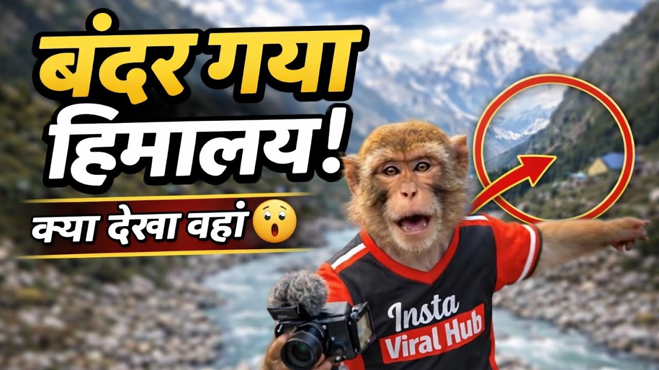 बंदर गया हिमालय 😲 | Monkey Travel Vlog in Himalaya | क्या देखा वहाँ?