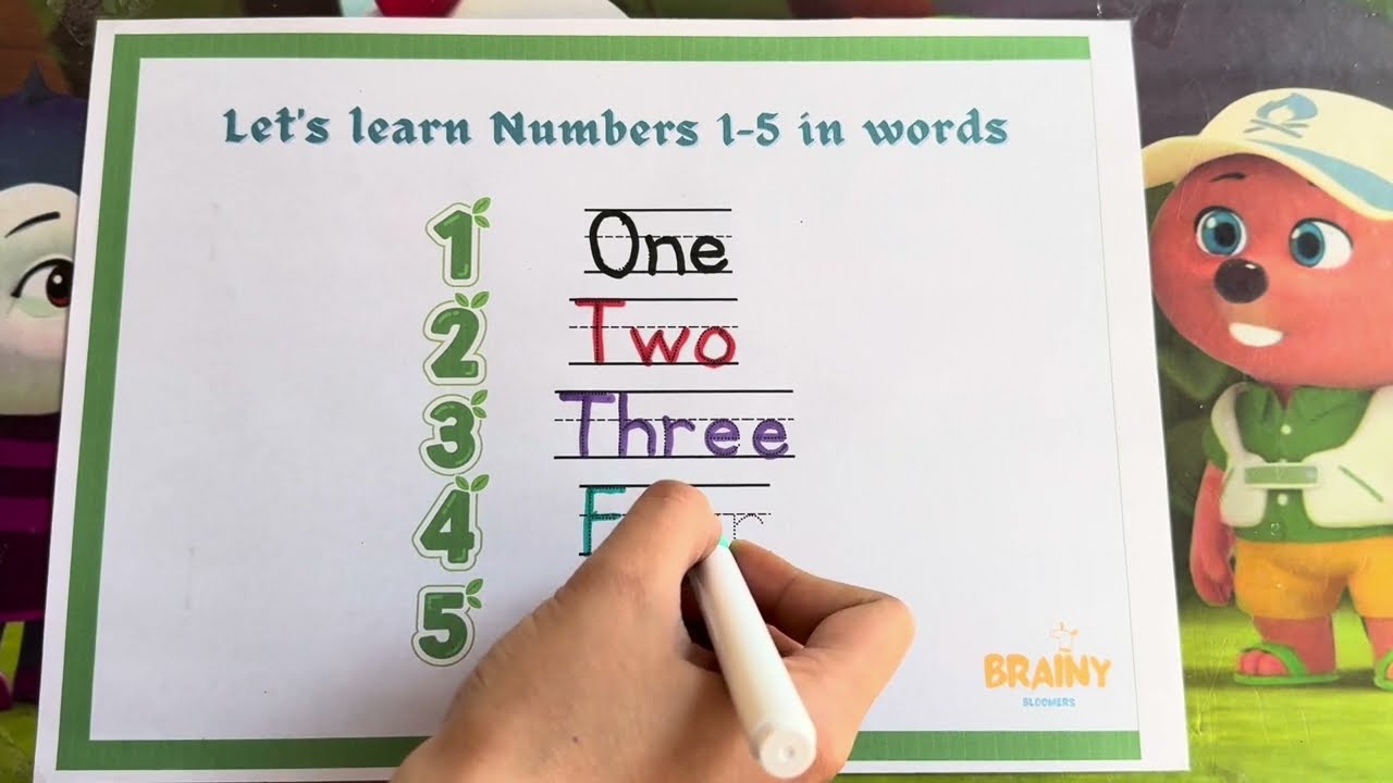 Learn Numbers in Words for Kids | Learn Counting in Words 1-5 | How to Write Numbers