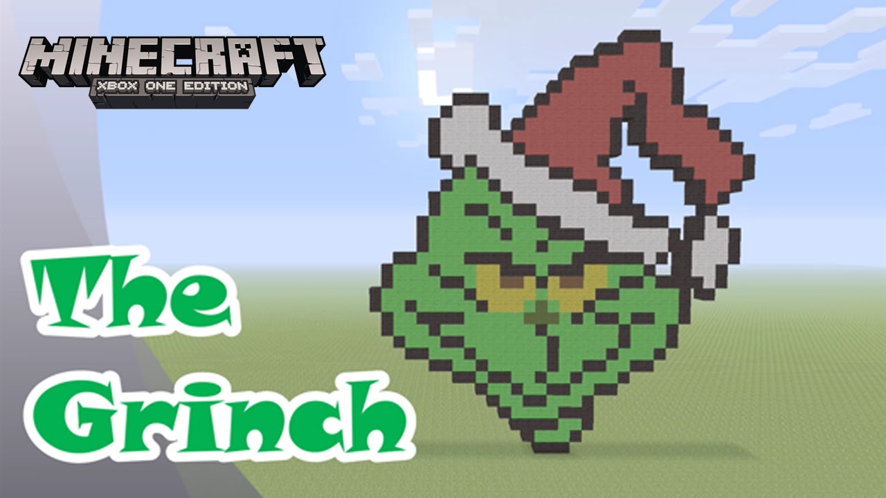 Minecraft: Pixel Art Tutorial and Showcase: The Grinch (Christmas Pixel Art)