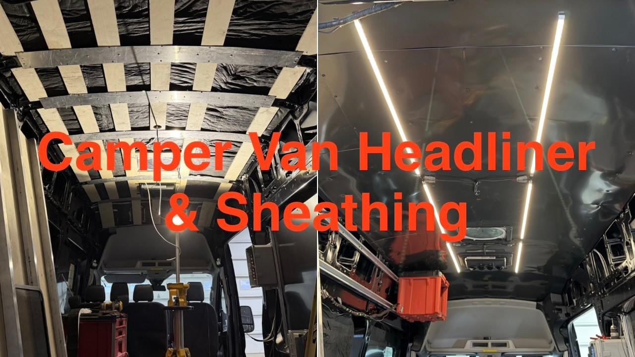 Transit Van Camper Aluminum Sheathing Headliner Paneling and Insulation Install