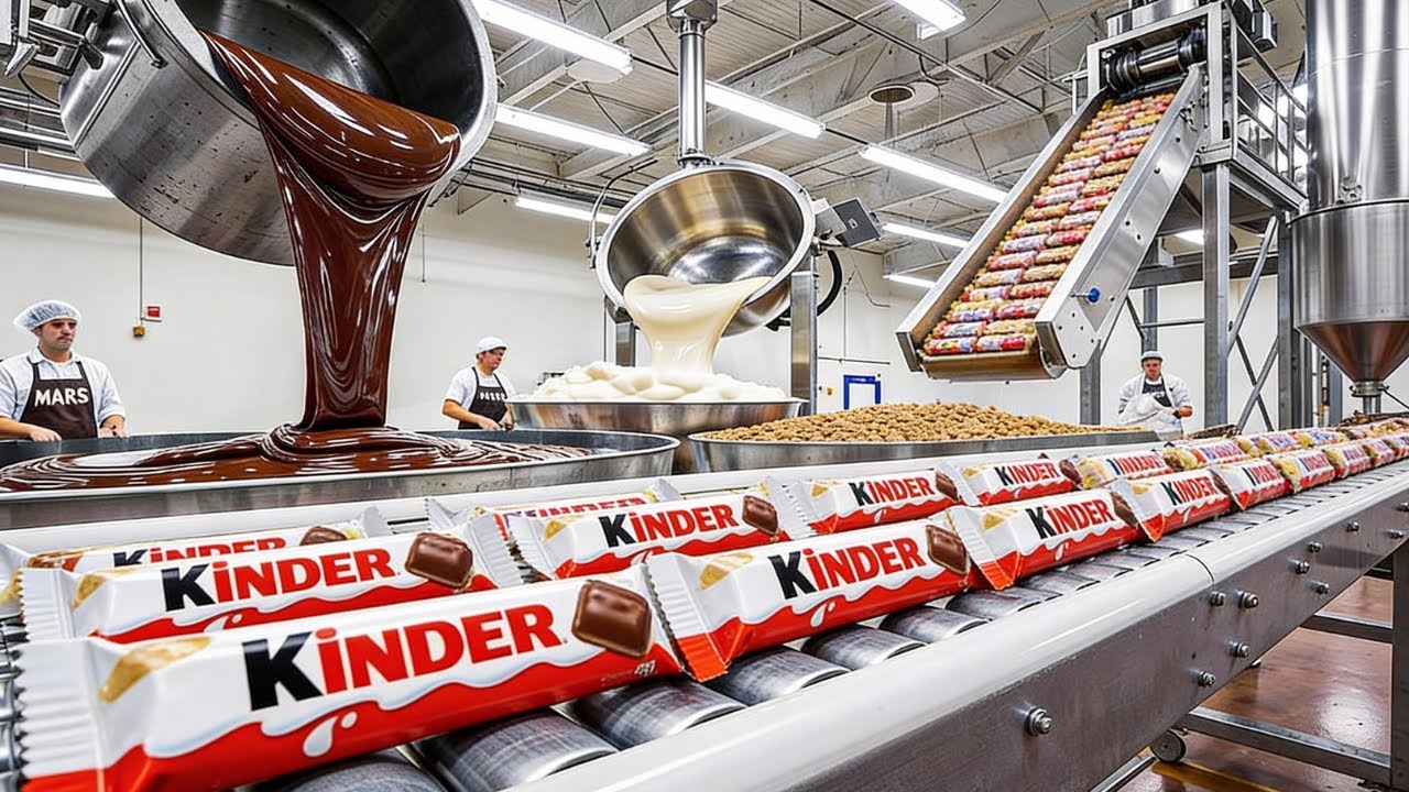 How They Make Kinder Bueno Bars at the Factory Every Single Day - Inside The Kinder ChocolateFactory