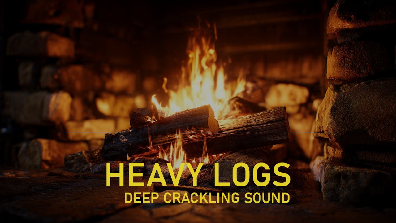 COZY FIREPLACE at Night 🔥 Heavy Crackling Wood Sounds for Sleep