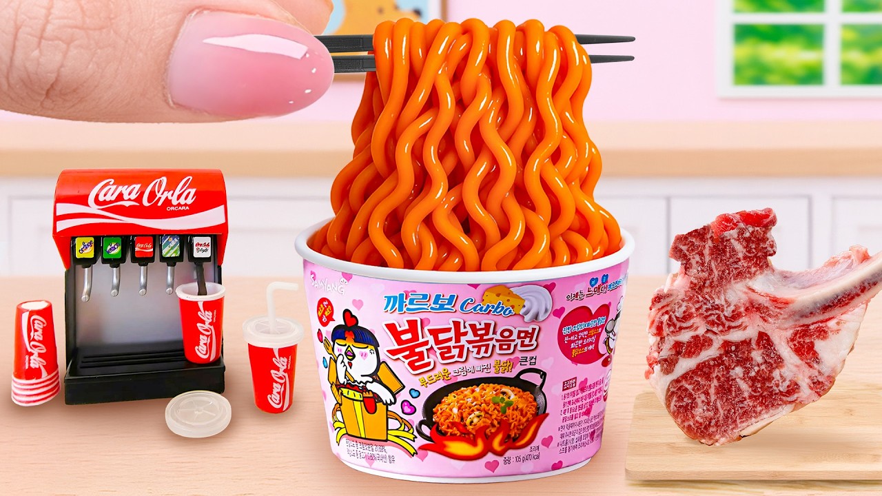 Как приготовить миниатюрные говяжьи ребрышки с грибным соусом и лапшой рамен от Тони Мини Фуд