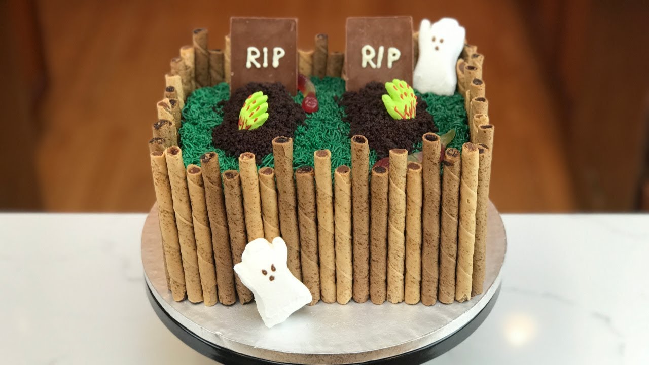 How to Make a GRAVEYARD CAKE  |  Baking with Ryan