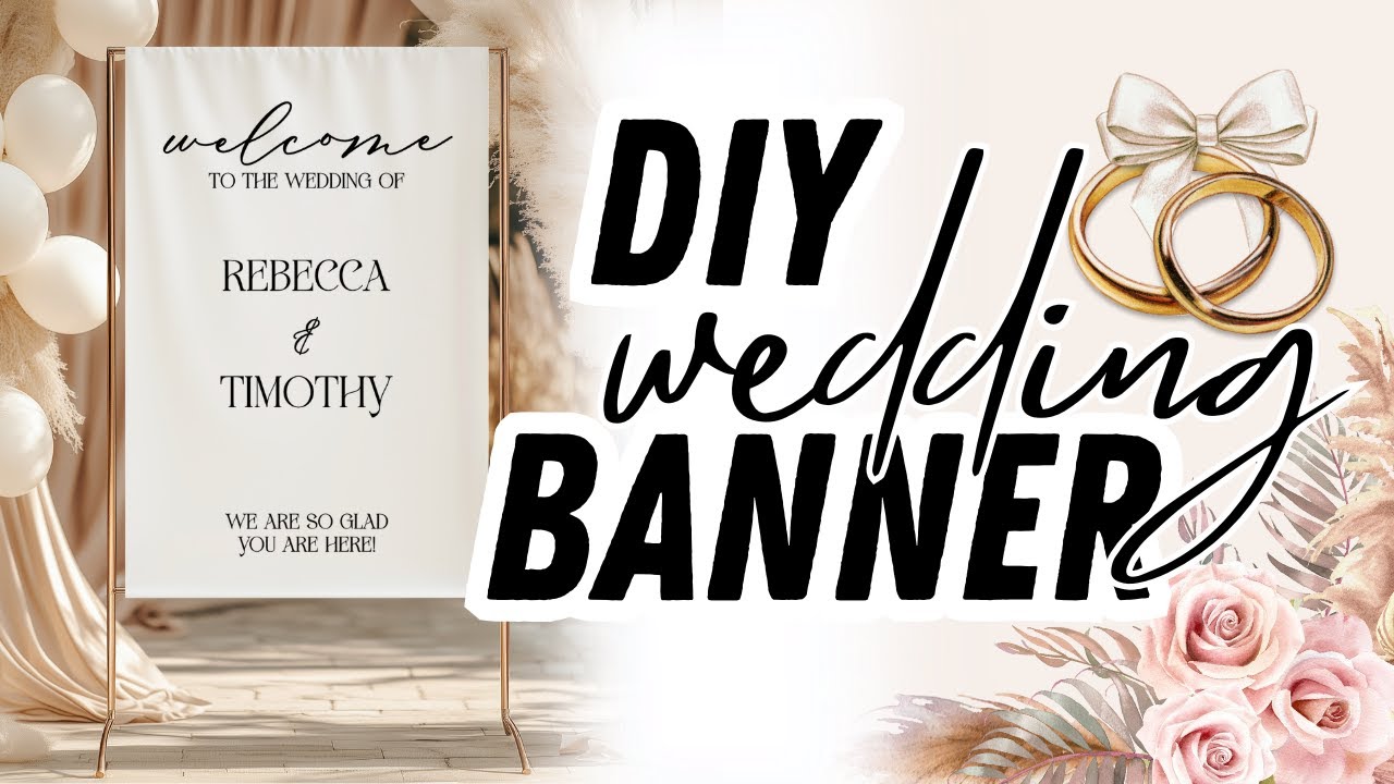 DIY High End Cricut Wedding Banner | ELEGANT & EASY WEDDING DECOR 💒