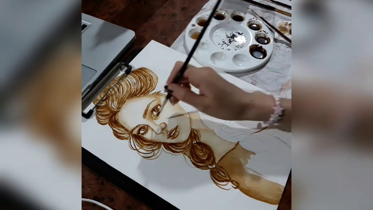 ●Cómo pintar con CAFÉ / Tutorial / Coffee Painting. ●