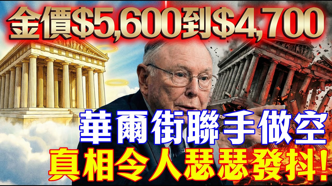 華爾街最黑暗的一天！黃金$5,600詭異閃崩至$4,700，深扒不敢說的真相！#黃金 #金價 #2026投資 #閃崩 #美股 #金融風暴