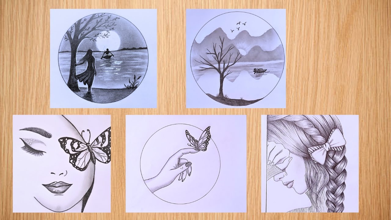 angel drawing | drawing of 5 combine picture | Easy Face drawing
