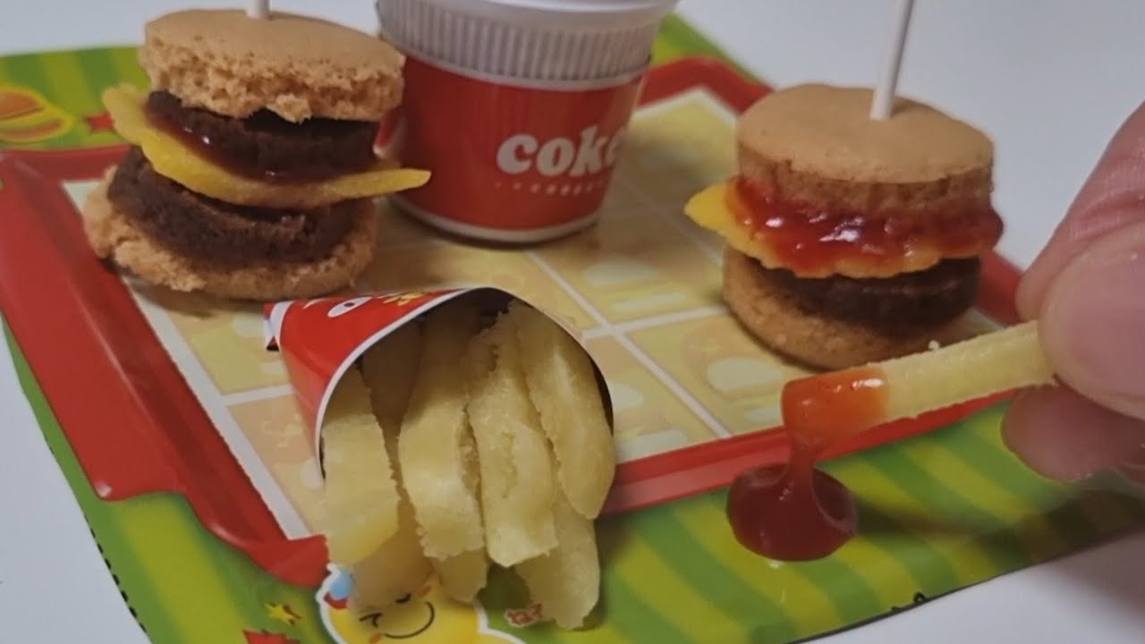 포핀쿠킨-햄버거 만들기(포테이토,콜라) popin cookin hamburger ハンバーガー