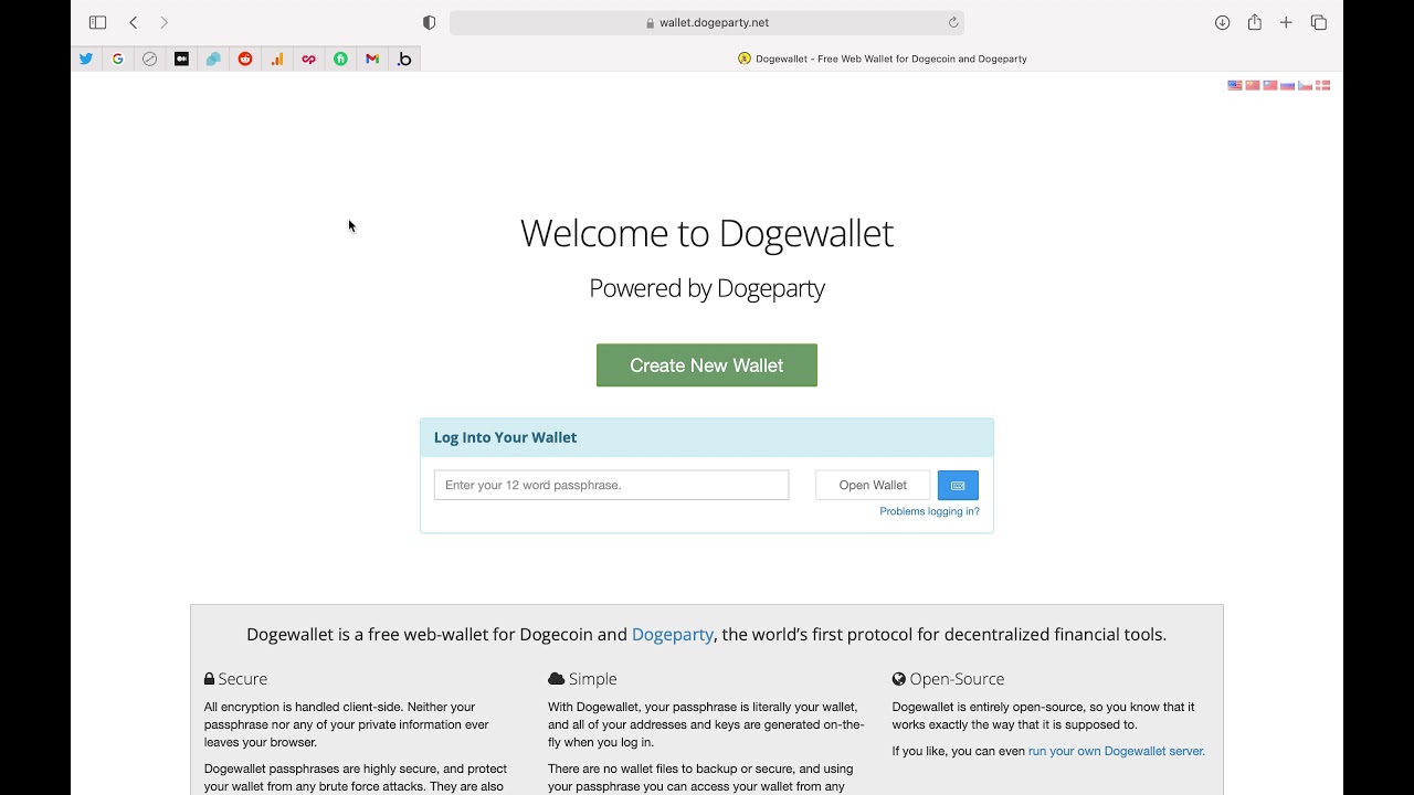 Creating a DogeParty wallet