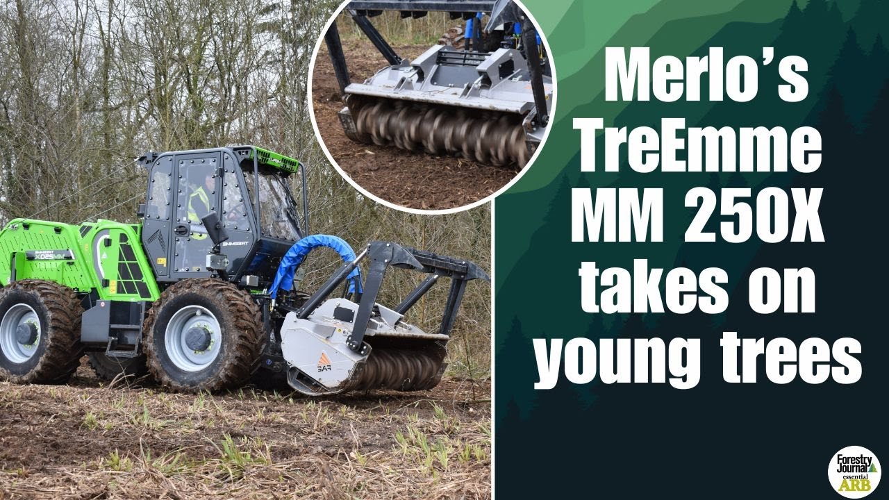 6 minutes of Merlo's TreEmme MM250X taking on young trees