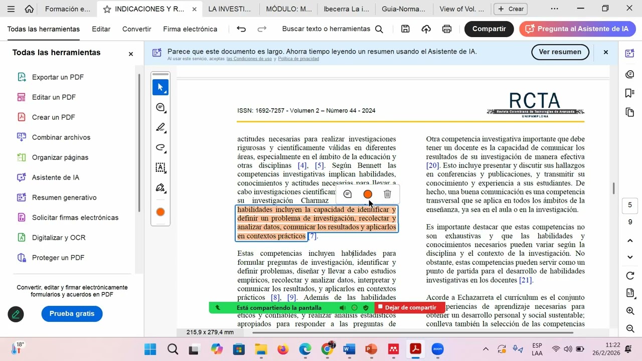 Video 1. Introducción (2 primeros párrafos) Revista Científica de Seguridad y Defensa