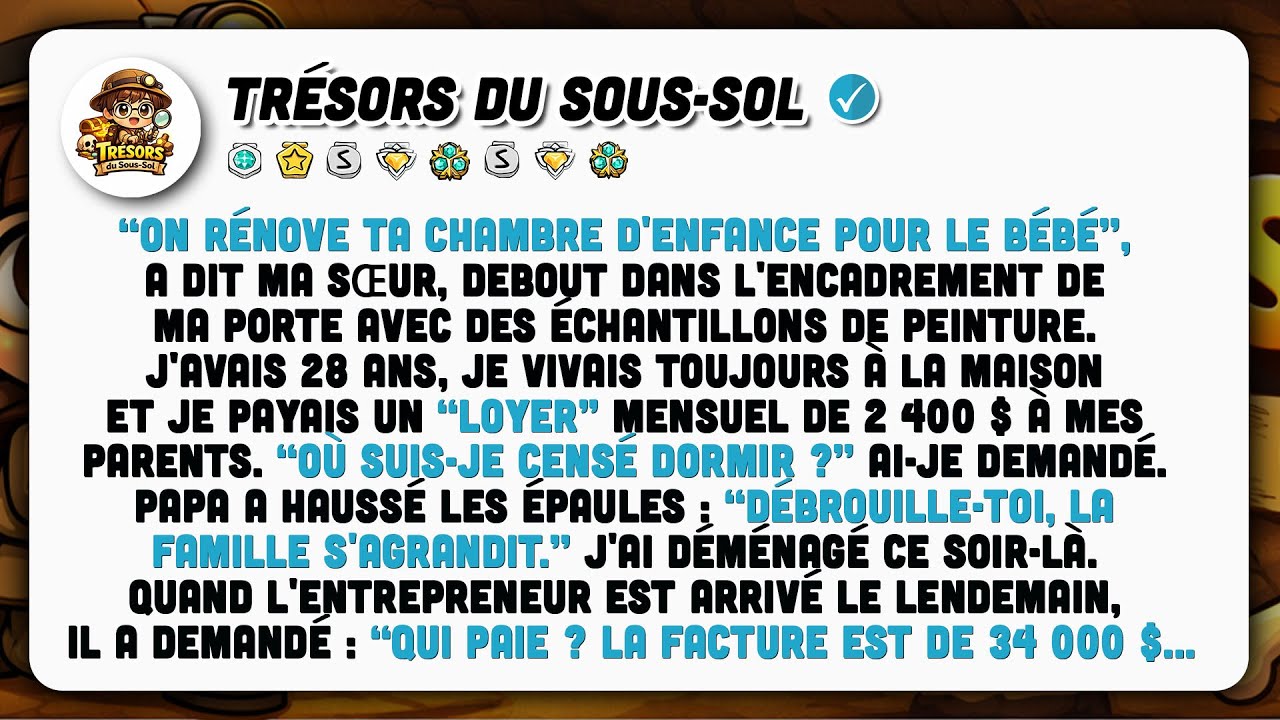 Ma Sœur, Sur Le Seuil, M'annonce : ‘‘On Rénove Ta Chambre D'enfant Pour Le Bébé.’’