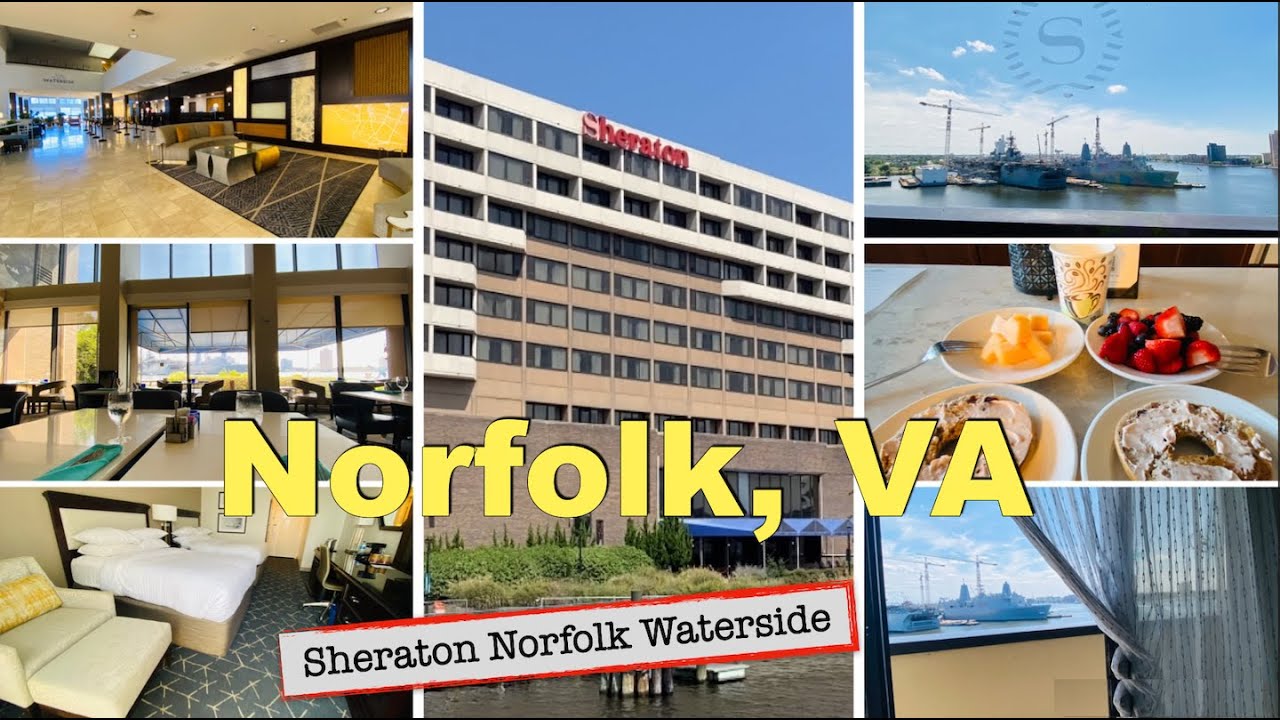 🇺🇸Virginia🏨Sheraton Norfolk Waterside Hotel✨☕️🥯🍓🫐