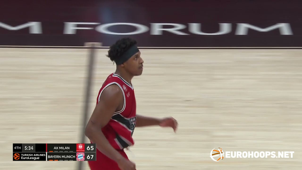 AX Armani Exchange Milan-FC Bayern Munich 79-78: Zach Leday (17 points)